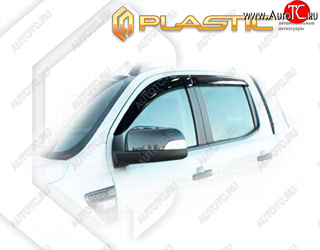 2 079 р. Ветровики дверей CA-Plastic  Ford Ranger  DoubleCab (2015-2021) (Classic полупрозрачный, Без хром. молдинга)  с доставкой в г. Калуга