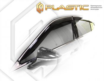 2 059 р. Ветровики дверей CA-Plastic  Lexus ES350  XV70 (2018-2022) (Classic полупрозрачный, Без хром. молдинга)  с доставкой в г. Калуга. Увеличить фотографию 1