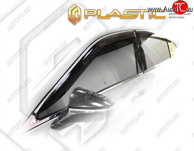 2 059 р. Ветровики дверей CA-Plastic Lexus ES350 XV70 дорестайлинг (2018-2021) (Classic полупрозрачный, Без хром. молдинга)  с доставкой в г. Калуга