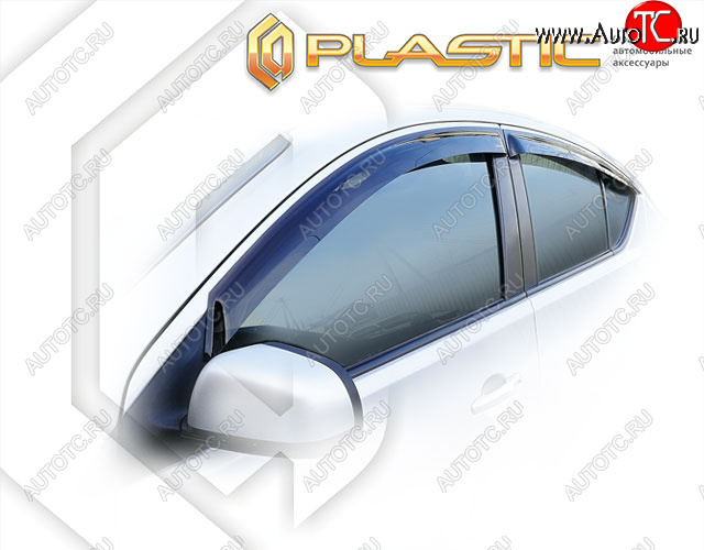 2 169 р. Дефлектора окон CA-Plastic  Nissan Latio  N17 (2014-2016) (Classic полупрозрачный)  с доставкой в г. Калуга