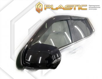 2 169 р. Ветровики дверей CA-Plastic  Cadillac Escalade  GMT 1XX (2020-2024) (Classic полупрозрачный, Без хром. молдинга)  с доставкой в г. Калуга. Увеличить фотографию 1