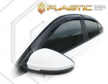 2 079 р. Дефлектора окон CA-Plastic  Volkswagen Lavida  седан (2018-2024) (Classic полупрозрачный, Без хром. молдинга)  с доставкой в г. Калуга. Увеличить фотографию 1