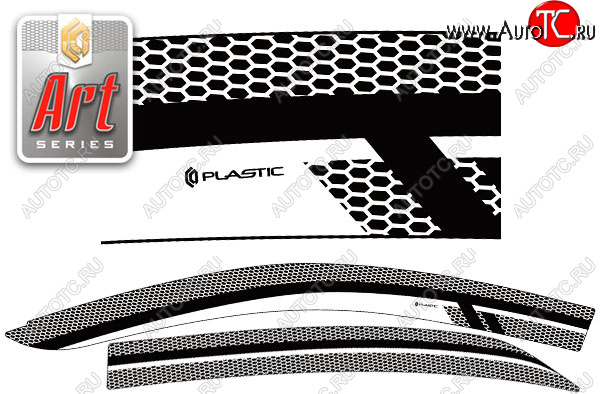 2 399 р. Ветровики дверей CA-Plastic  Toyota Allion  T260 (2007-2016) (Серия Art белая, без хром. молдинга, крепление скотч)  с доставкой в г. Калуга