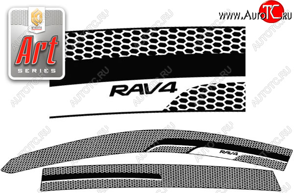 2 399 р. Ветровики дверей CA-Plastic  Toyota RAV4  XA40 (2012-2015) (Серия Art белая, без хром. молдинга)  с доставкой в г. Калуга