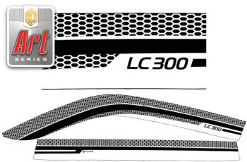 2 399 р. Ветровики дверей CA-Plastic  Toyota Land Cruiser  J300 (2021-2024) (Серия Art белая, без хром. молдинга, крепление скотч)  с доставкой в г. Калуга. Увеличить фотографию 1