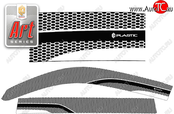 2 499 р. Ветровики дверей CA-Plastic  Lexus LX  570 (2007-2015) (Серия Art черная, без хром. молдинга, крепление скотч)  с доставкой в г. Калуга