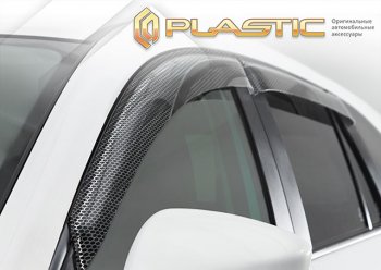 2 499 р. Ветровики дверей CA-Plastic  Lexus LX  570 (2007-2015) (Серия Art черная, без хром. молдинга, крепление скотч)  с доставкой в г. Калуга. Увеличить фотографию 2