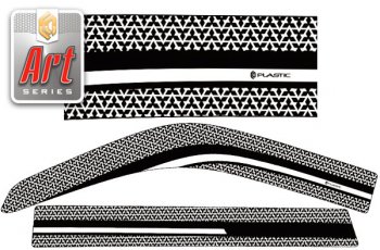 2 399 р. Ветровики дверей CA-Plastic  Mitsubishi Pajero Sport  1 PA (1996-2008) (Серия Art черная, без хром. молдинга)  с доставкой в г. Калуга. Увеличить фотографию 1