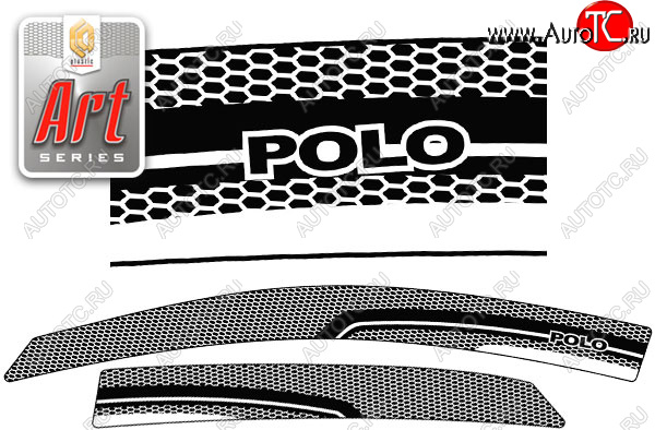 2 259 р. Ветровики дверей CA-Plastic  Volkswagen Polo  5 (2009-2015) (Серия Art черная, без хром. молдинга)  с доставкой в г. Калуга