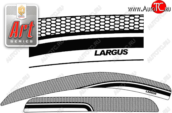 2 349 р. Ветровики дверей CA-Plsastic  Лада Ларгус (2012-2021) (Серия Art черная)  с доставкой в г. Калуга