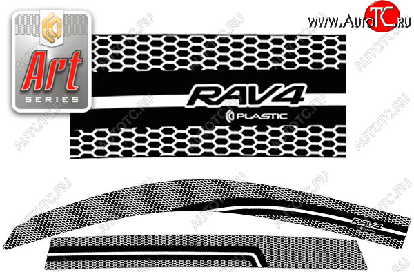 2 349 р. Ветровики дверей CA-Plastic  Toyota RAV4  XA30 (2003-2008) (Серия Art черная, без хром. молдинга)  с доставкой в г. Калуга