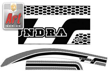 2 259 р. Ветровики дверей (Double Cab) CA-Plastic  Toyota Tundra  XK50 (2007-2013) (Серия Art черная)  с доставкой в г. Калуга. Увеличить фотографию 1
