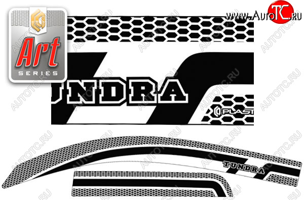 2 259 р. Ветровики дверей (Double Cab) CA-Plastic  Toyota Tundra  XK50 (2007-2013) (Серия Art черная)  с доставкой в г. Калуга