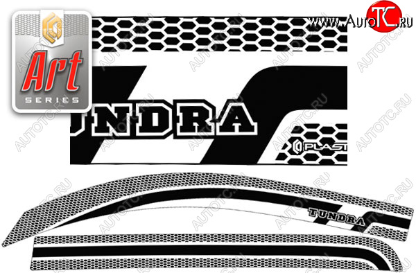 2 399 р. Ветровики дверей (Crew Max) CA-Plastic  Toyota Tundra  XK50 (2007-2013) (Серия Art черная)  с доставкой в г. Калуга