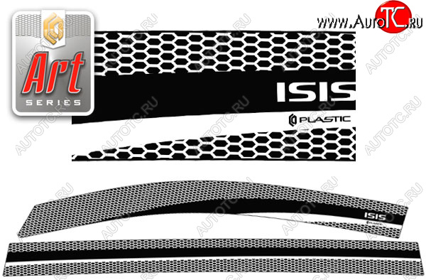 2 399 р. Ветровики дверей CA-Plastic  Toyota Isis  XM10 (2009-2017) (Серия Art черная, без хром. молдинга)  с доставкой в г. Калуга