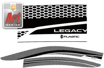 2 349 р. Ветровики дверей CA-Plastic  Subaru Legacy  BN/B15 (2017-2024) (Серия Art черная, без хром. молдинга)  с доставкой в г. Калуга. Увеличить фотографию 1