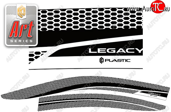2 349 р. Ветровики дверей CA-Plastic  Subaru Legacy  BN/B15 (2017-2024) (Серия Art черная, без хром. молдинга)  с доставкой в г. Калуга