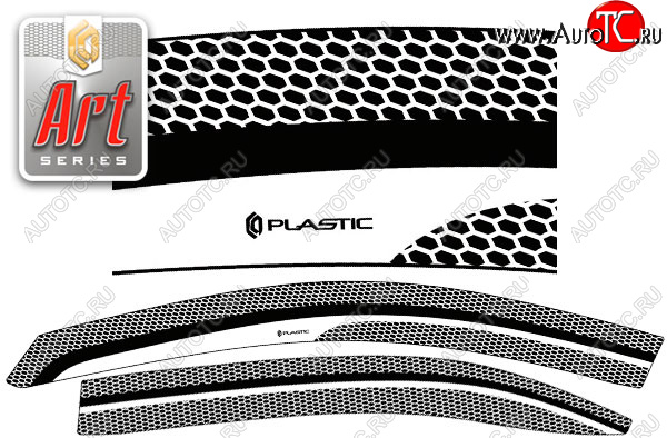 2 349 р. Ветровики дверей CA-Plastic  Skoda Rapid  MK2 (2019-2024) (Серия Art черная)  с доставкой в г. Калуга
