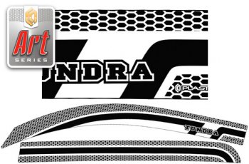 2 399 р. Ветровики дверей (CrewMax)  Toyota Tundra  XK50 (2007-2013) (Серия Art графит)  с доставкой в г. Калуга. Увеличить фотографию 1