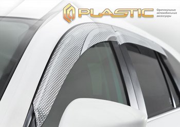 2 499 р. Ветровики дверей CA-Plastic  Lexus LX  570 (2007-2015) (Серия Art серебро, без хром. молдинга, крепление скотч)  с доставкой в г. Калуга. Увеличить фотографию 2