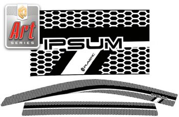 2 349 р. Ветровики дверей CA-Plastic  Toyota Ipsum  SXM10 (1998-2001) (Серия Art серебро, без хром. молдинга, крепление скотч)  с доставкой в г. Калуга. Увеличить фотографию 1