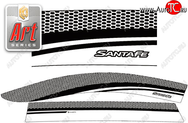 2 499 р. Ветровики дверей CA-Plsastic  Hyundai Santa Fe  4 TM (2018-2024) (Серия Art серебро, без хром. молдинга)  с доставкой в г. Калуга