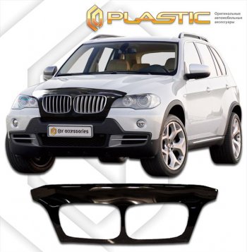 2 799 р. Дефлектор капота (exclusive) CA-Plastic  BMW X5  E70 (2006-2013) (Classic чёрный, Без надписи)  с доставкой в г. Калуга. Увеличить фотографию 1
