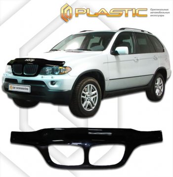 3 099 р. Дефлектор капота (exclusive) CA-Plastic  BMW X5  E53 (2003-2006) (Classic чёрный, Без надписи)  с доставкой в г. Калуга. Увеличить фотографию 1