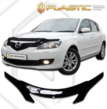 Дефлектор капота (exclusive) CA-Plastic Mazda (Мазда) 3/Axela (ахелла)  BK (2003-2009) BK дорестайлинг, хэтчбэк, рестайлинг, хэтчбэк