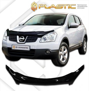 2 499 р. Дефлектор капота (exclusive) CA-Plastic  Nissan Dualis (2007-2014) (Classic черный, Без надписи)  с доставкой в г. Калуга. Увеличить фотографию 1