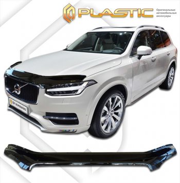 2 199 р. Дефлектор капота (exclusive) CA-Plastic  Volvo XC90  L (2015-2024) (Classic чёрный, Без надписи)  с доставкой в г. Калуга. Увеличить фотографию 1
