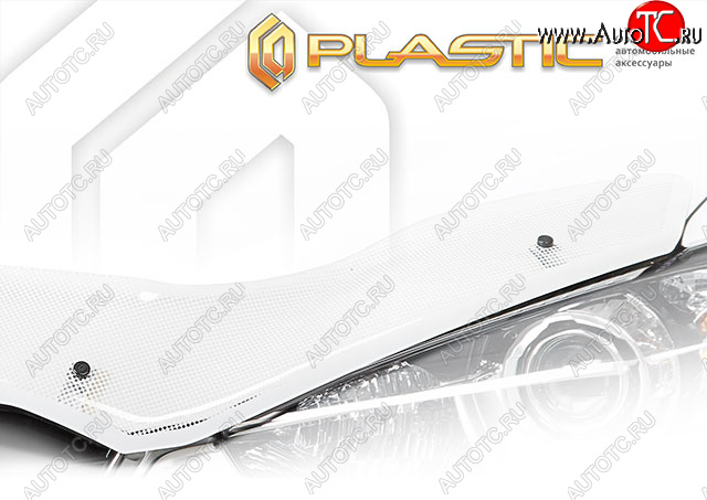 2 599 р. Дефлектор капота CA-Plastic Exclusive  Nissan Wingroad  3 Y12 (2005-2018) (Шелкография белая)  с доставкой в г. Калуга