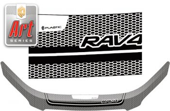 2 599 р. Дефлектор капота CA-Plastic Exclusive  Toyota RAV4  XA305 (2005-2009) (Art белая)  с доставкой в г. Калуга. Увеличить фотографию 1