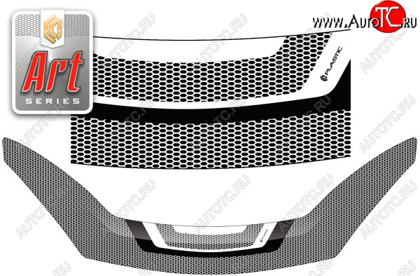 2 599 р. Дефлектор капота CA-Plastic Exclusive  Renault Sandero  (BS) (2009-2014) (Art белая)  с доставкой в г. Калуга