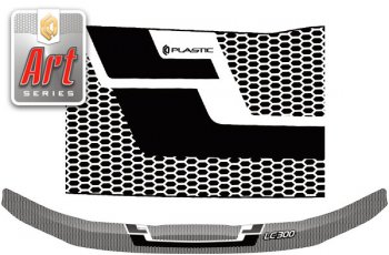 3 379 р. Дефлектор капота CA-Plastic  Toyota Land Cruiser  J300 (2021-2024) (Art белая)  с доставкой в г. Калуга. Увеличить фотографию 1