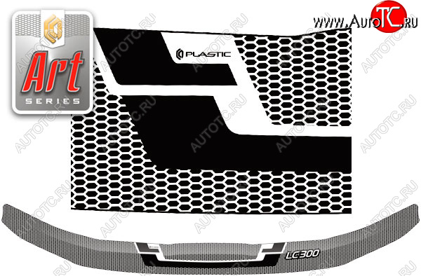 3 379 р. Дефлектор капота CA-Plastic  Toyota Land Cruiser  J300 (2021-2024) (Art белая)  с доставкой в г. Калуга
