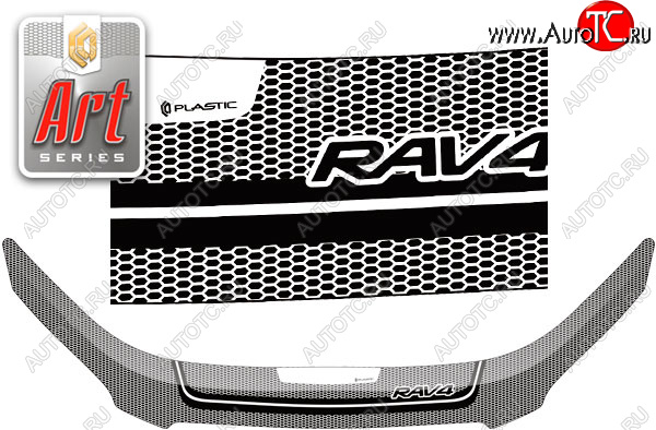 2 599 р. Дефлектор капота CA-Plastic Exclusive  Toyota RAV4  XA305 (2005-2009) (Art чёрная)  с доставкой в г. Калуга