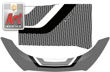 3 069 р. Дефлектор капота CA-Plastic  Hyundai IX35  1 LM (2009-2018) (Art чёрная)  с доставкой в г. Калуга. Увеличить фотографию 1
