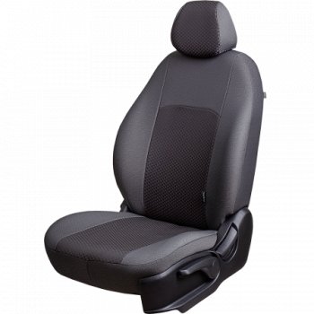 Чехлы сидений (жаккард, цельная задняя спинка, 2П-образ. подголовника) Lord Autofashion Дублин Renault Sandero (BS) (2009-2014)  (Серый, стежок серый)