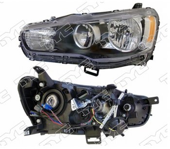 11 549 р. Левая фара (под электрокорректор, Евросвет) TYC Mitsubishi Lancer 10 седан дорестайлинг (2007-2010)  с доставкой в г. Калуга. Увеличить фотографию 1