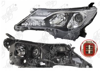 22 999 р. Левая фара (галоген, LED, с электрокорректором, Евросвет) DEPO Toyota RAV4 XA40 5 дв. дорестайлинг (2012-2015)  с доставкой в г. Калуга. Увеличить фотографию 1