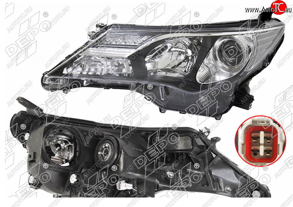 22 999 р. Левая фара (галоген, LED, с электрокорректором, Евросвет) DEPO Toyota RAV4 XA40 5 дв. дорестайлинг (2012-2015)  с доставкой в г. Калуга