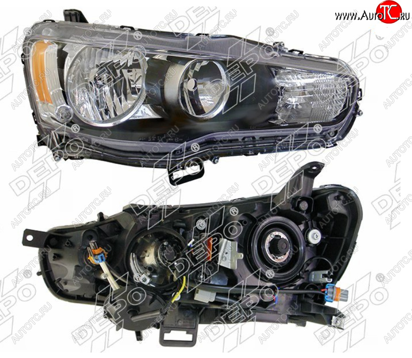 12 999 р. Правая фара (под электрокорректор, Евросвет) DEPO  Mitsubishi Lancer  10 (2007-2017)  с доставкой в г. Калуга