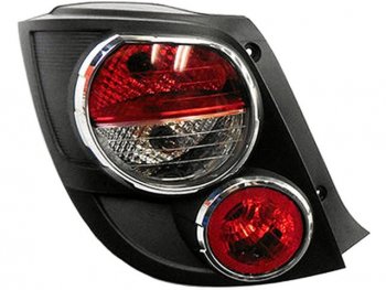 3 889 р. Левый фонарь задний (с хром ободком) DEPO  Chevrolet Aveo  T300 (2011-2015)  с доставкой в г. Калуга. Увеличить фотографию 1