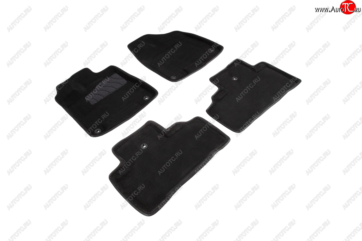 5 999 р. Комплект ковриков в салон (ворс) Seintex 3D Acura MDX YD3 рестайлинг (2016-2021) (черные)  с доставкой в г. Калуга