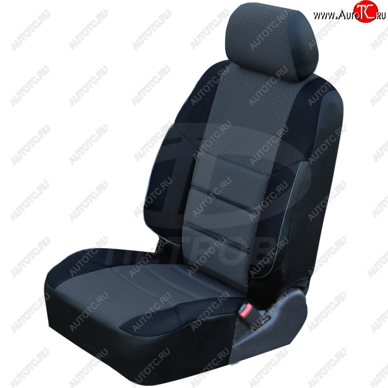 3 999 р. Чехлы сидений (экокожа-жаккард) Петров А10 Nissan Qashqai 2 J11 рестайлинг (2017-2022) (Черный)  с доставкой в г. Калуга