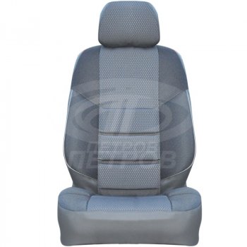 Чехлы сидений (экокожа-жаккард) Петров А10 Nissan Qashqai 2 J11 дорестайлинг (2013-2019)  (Серый)