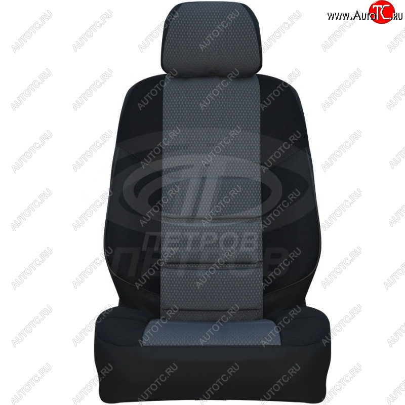 3 999 р. Чехлы сидений (экокожа-жаккард) Петров А10  Nissan Tiida  1 хэтчбек (2007-2014) (Черный)  с доставкой в г. Калуга