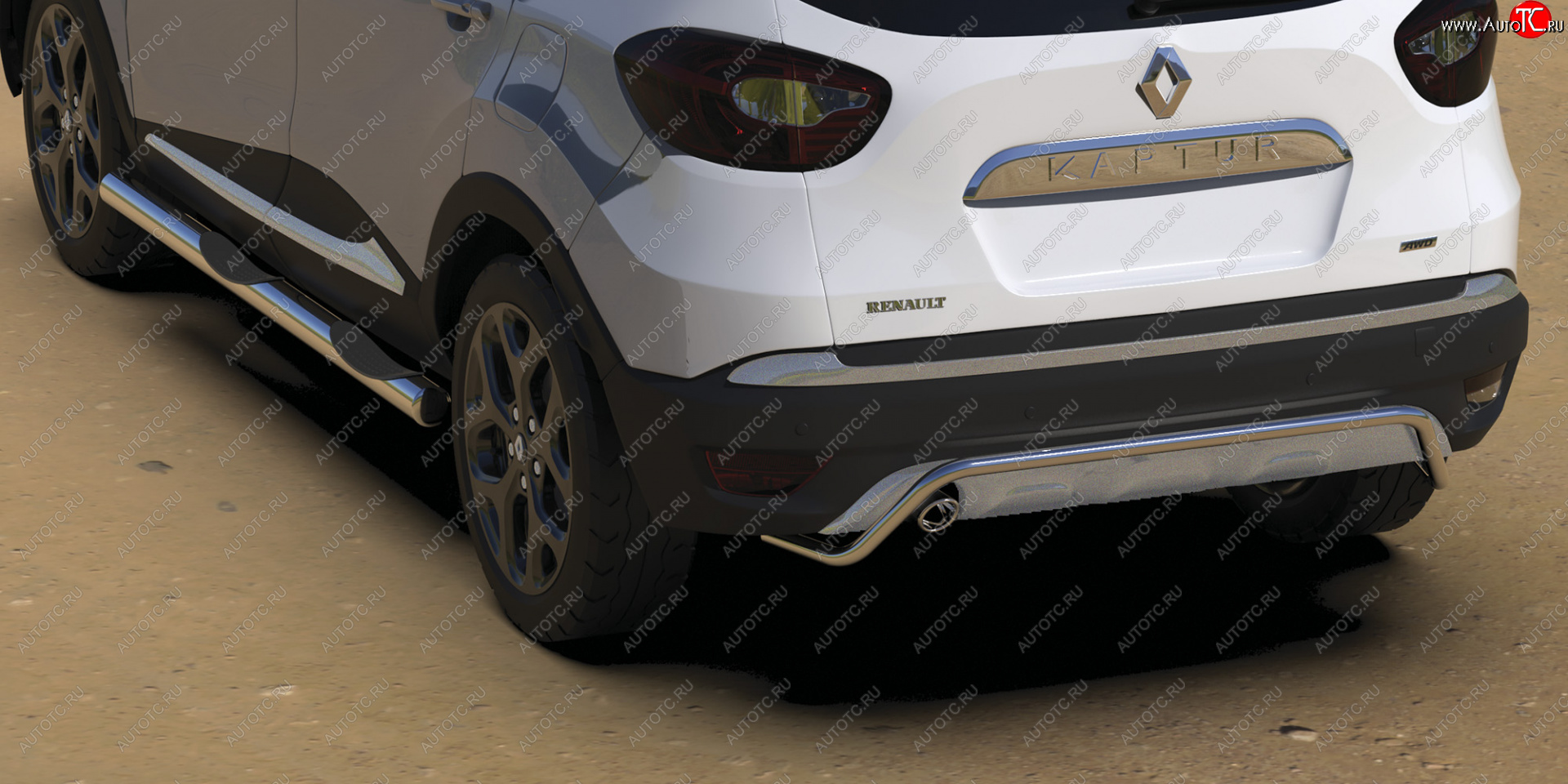 14 549 р. Защита заднего бампера (диаметр 42 мм) Arbori Renault Kaptur дорестайлинг (2016-2020)  с доставкой в г. Калуга