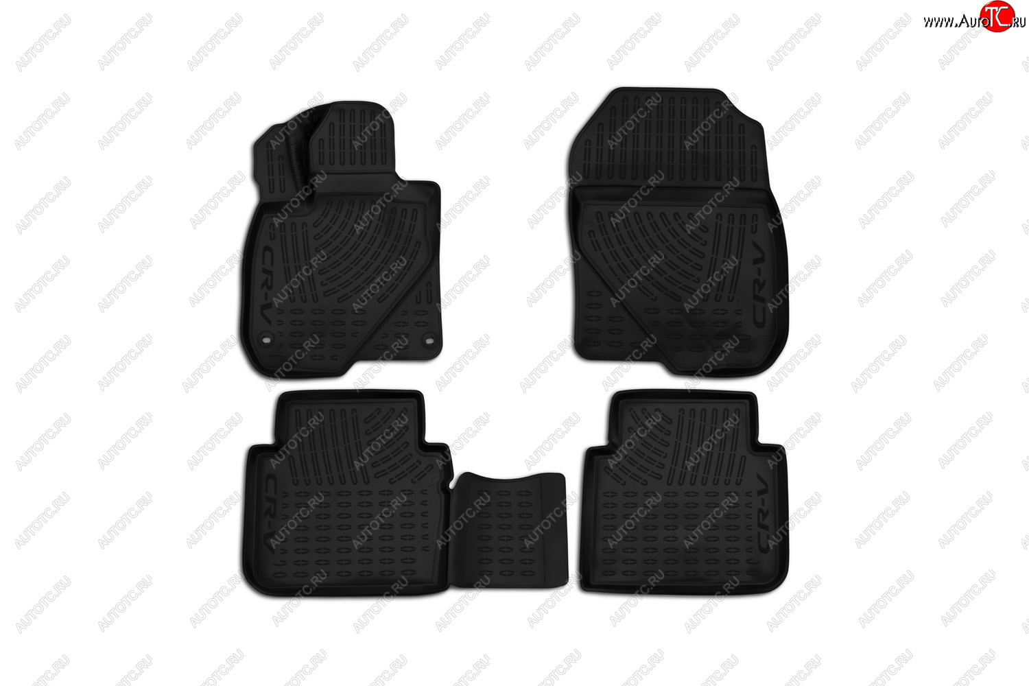 1 699 р. Комплект ковриков в салон HONDA 3D (полиуретан, чёрные)  Honda CR-V  RW,RT (2016-2024)  с доставкой в г. Калуга